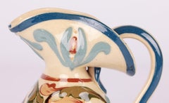 Aller Vale Unusual Slip Decorated Art Pottery Jug