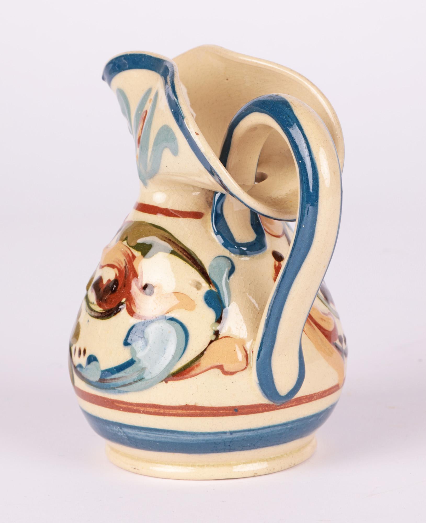 Glazed Aller Vale Unusual Slip Decorated Art Pottery Jug