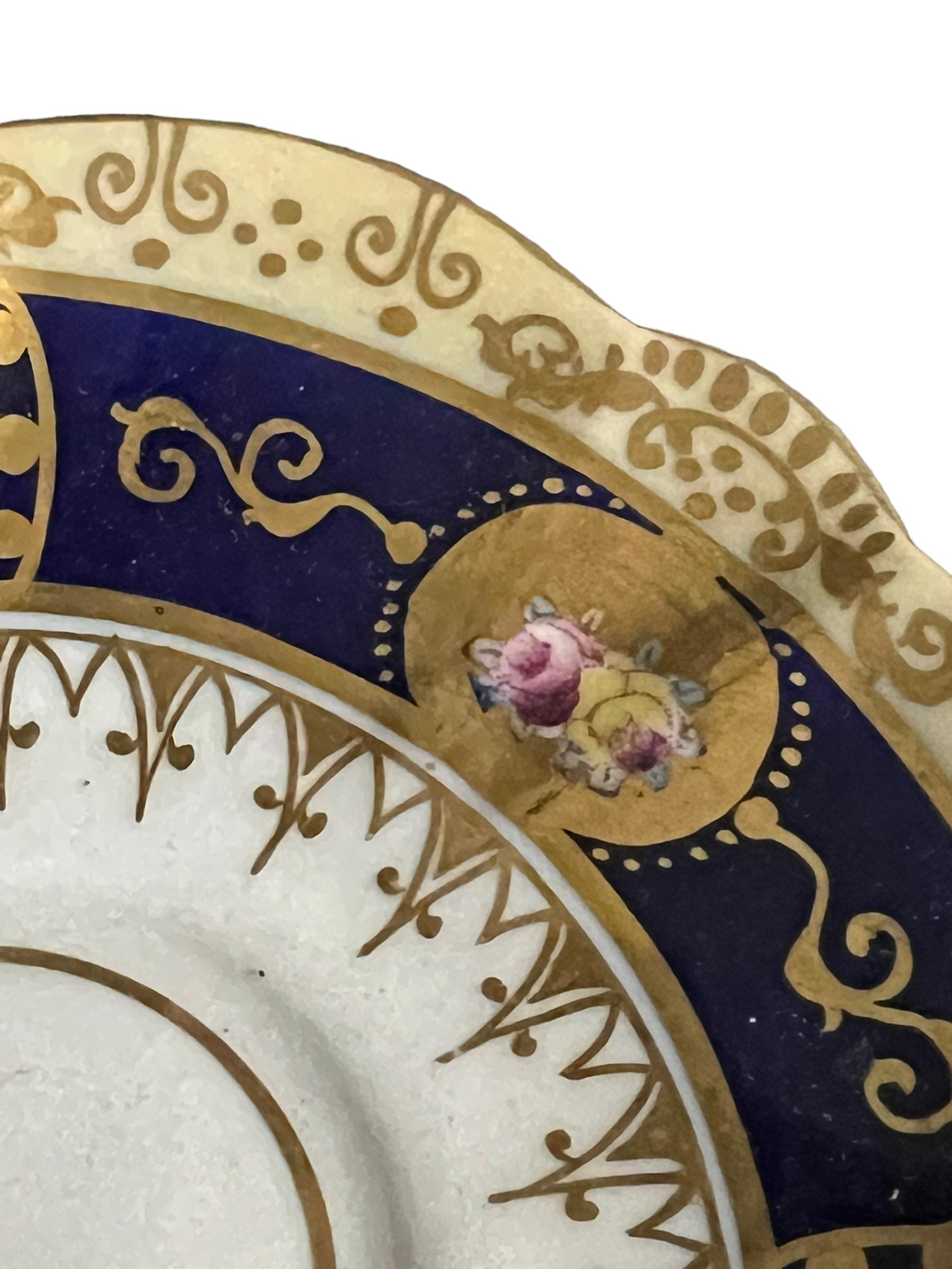 English Allerton Saucer With Gilt For Sale