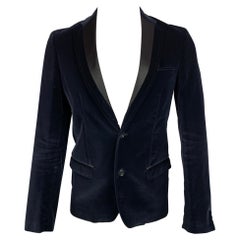 ALLESANDRO DELL
 ACQUA Size 38 Navy Cotton Velvet Sport Coat