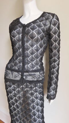 Alessandro Dell'Acqua Gonna e Top in seta con perline