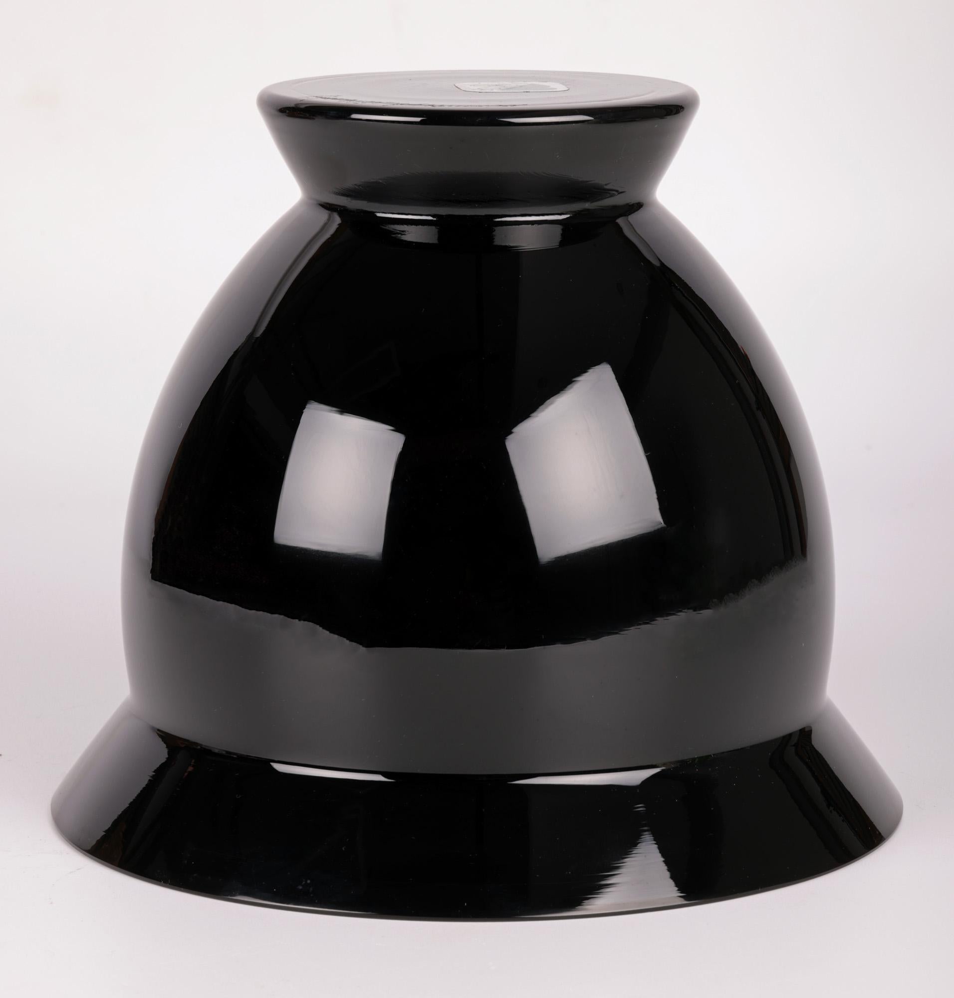 Allessandro Mendini Venini Cased Black & Green Art Glass Vase For Sale 5