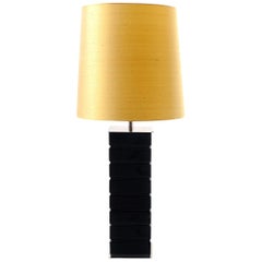 Alley Table Lamp in Black with Silk Lamp Shade