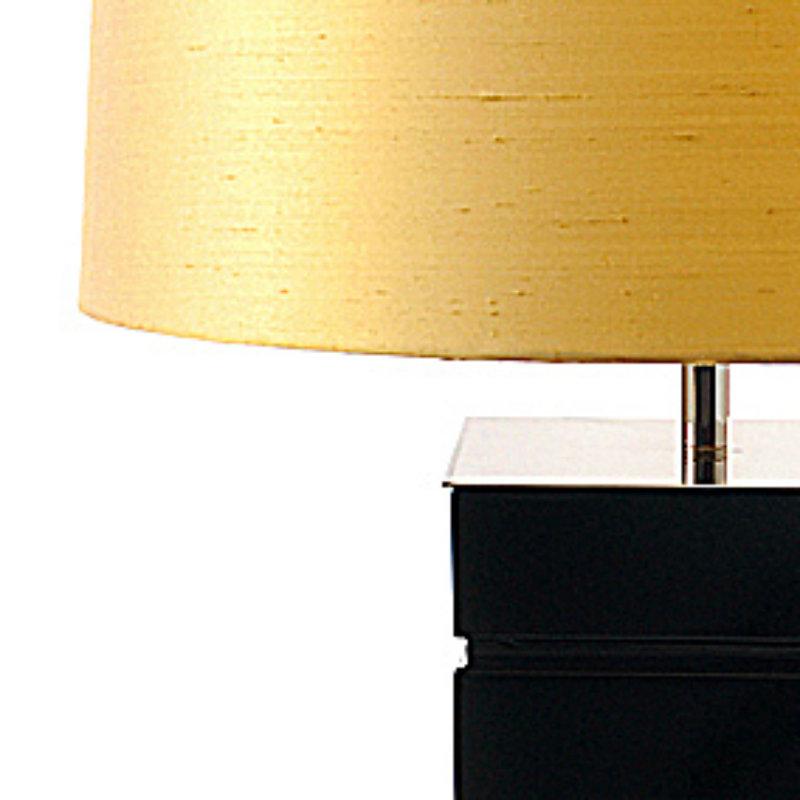 Modern Alley Table Lamp in Black with Silk Lamp Shade For Sale