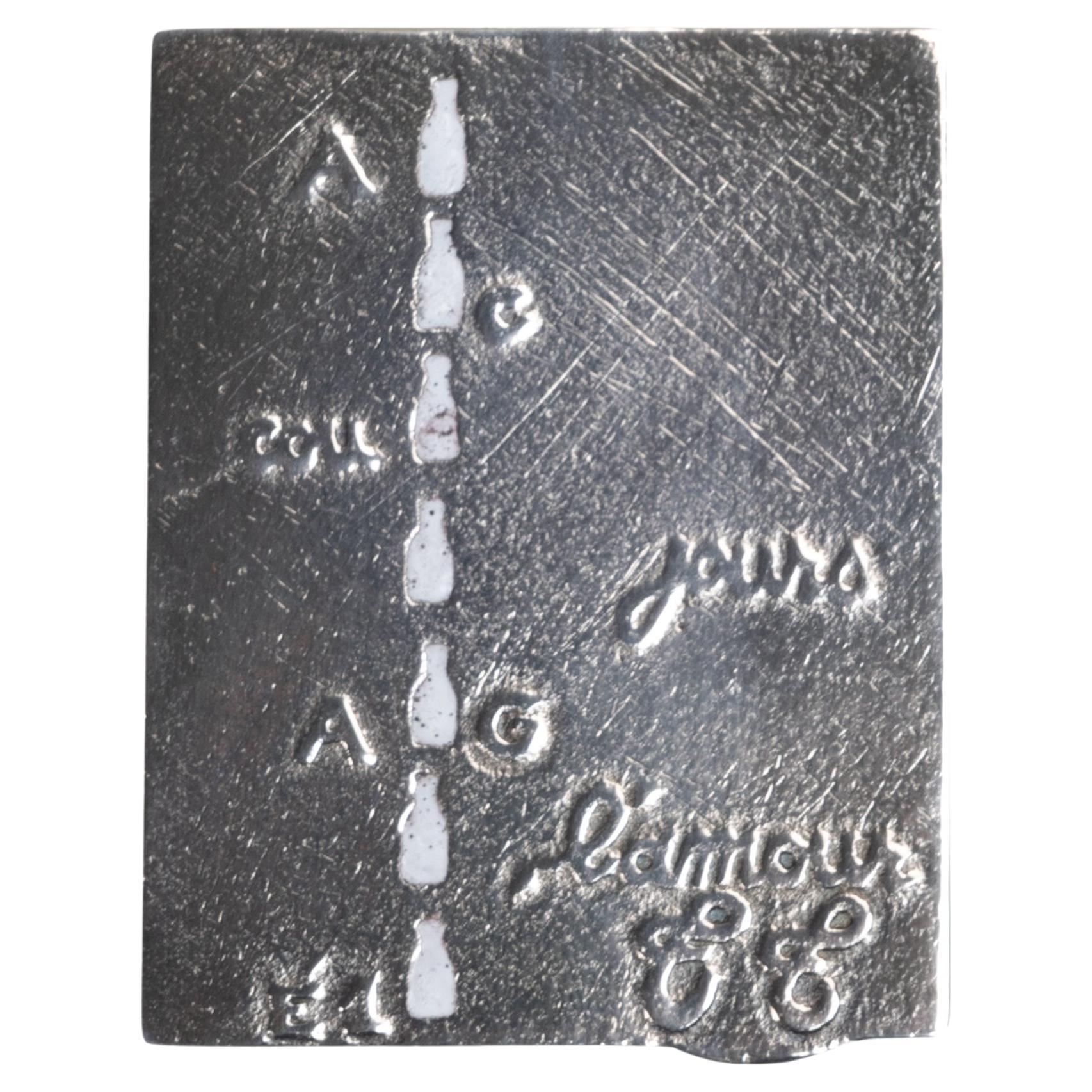 Allez laissez couler les jours, Scatola in bronzo argentato di Line Vautrin, CIRCA 1945 in vendita