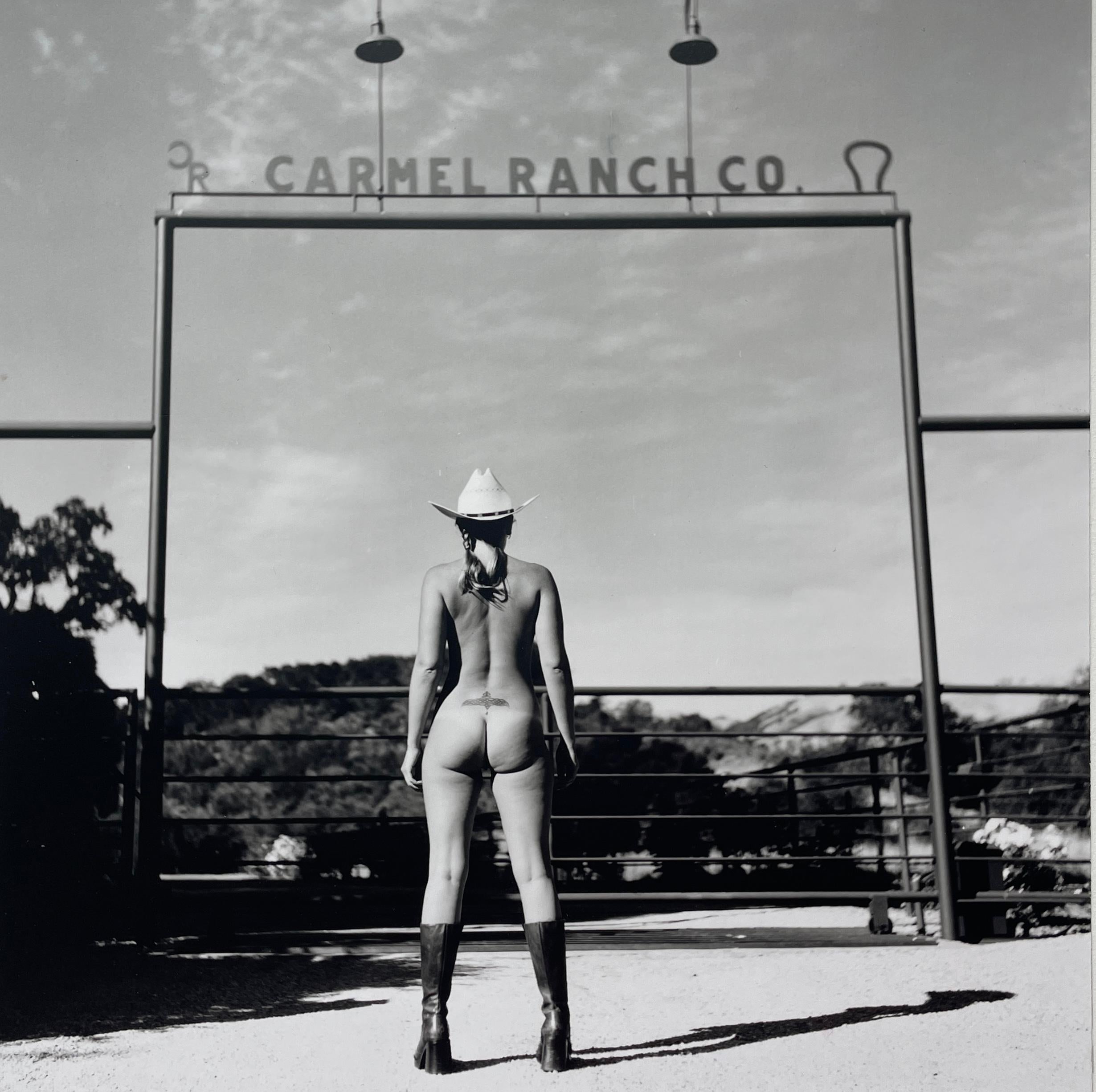 'Carmel Nude Ranch'  Californian Cowgirl Standing from Behind - Photograph by Alli Wood