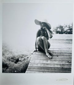 Victoria, Nude Girl in Straw Hat on Deck, Big Sur