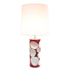Allia Table Lamp in Red Lacquered Finish