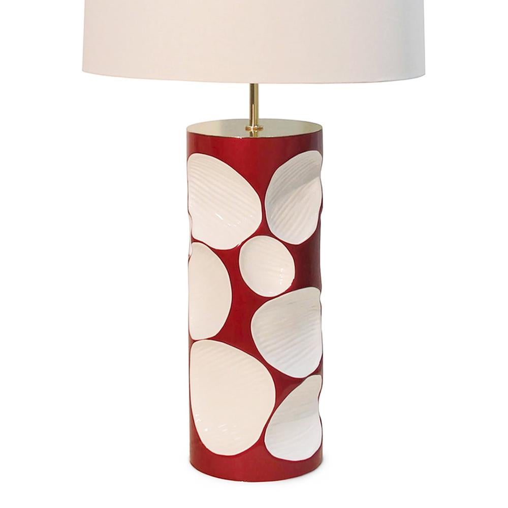 Portuguese Allia Table Lamp in Red Lacquered Finish For Sale