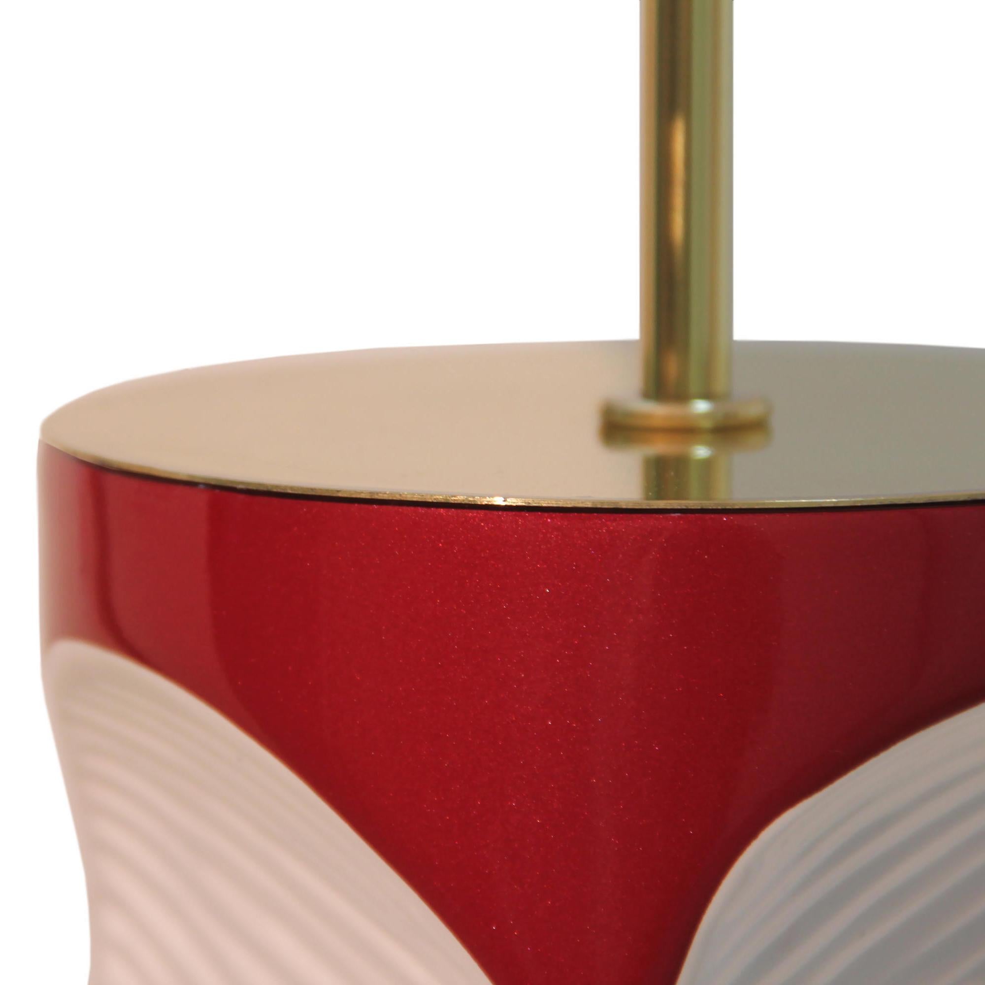 Allia Table Lamp in Red Lacquered Finish For Sale 1