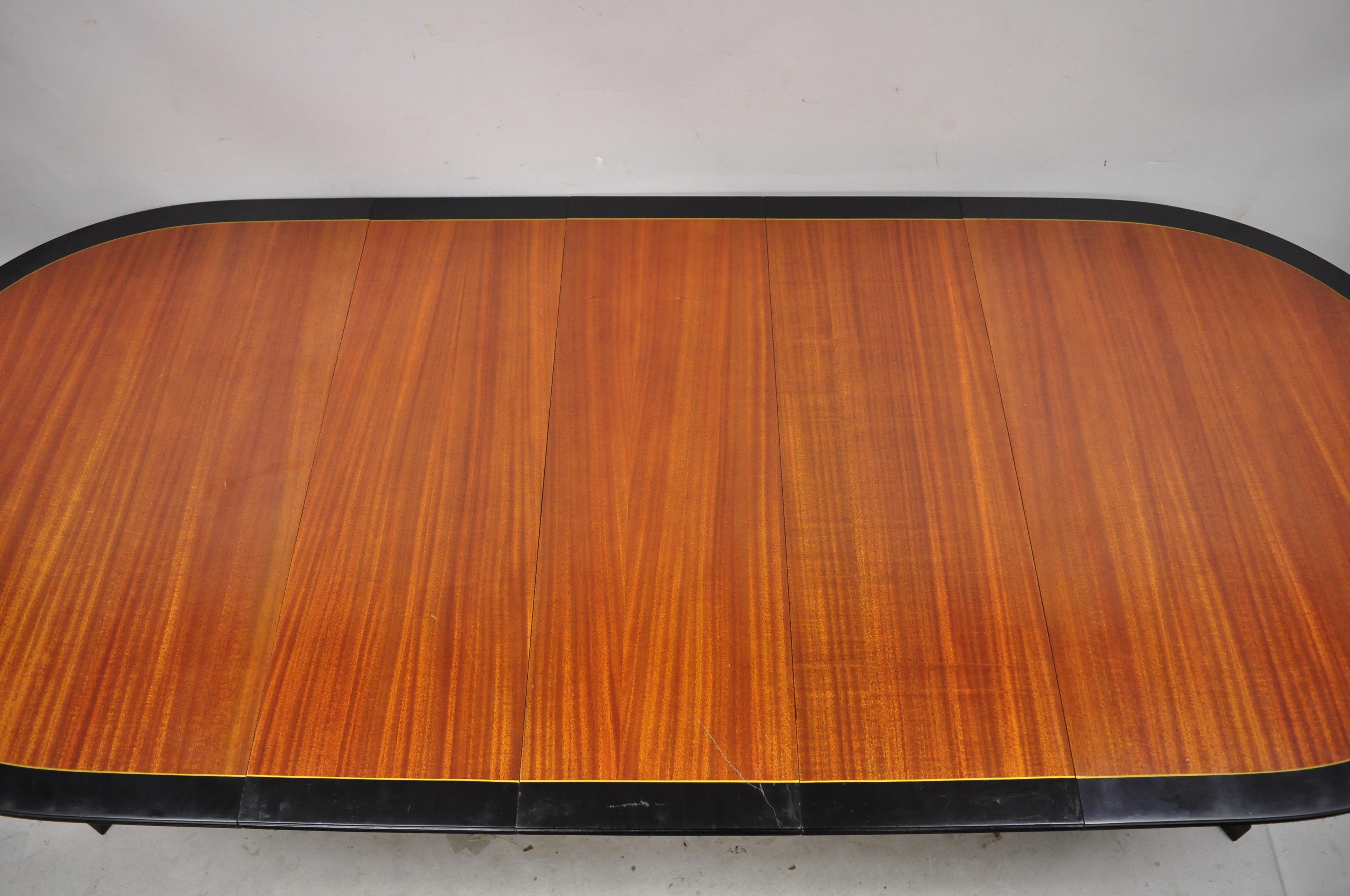 20th Century Alliance Furniture Duncan Phyfe Mahogany Black Oriental Oval Dining Room Table