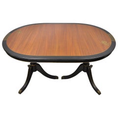 Vintage Alliance Furniture Duncan Phyfe Mahogany Black Oriental Oval Dining Room Table