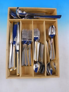 Alliance Gold International Stainless Steel Flatware Set for 12 Service 65 pcs