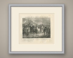 Alliance with San Marino, Four Cannon Given, Antique Madou Lithograph, 1827