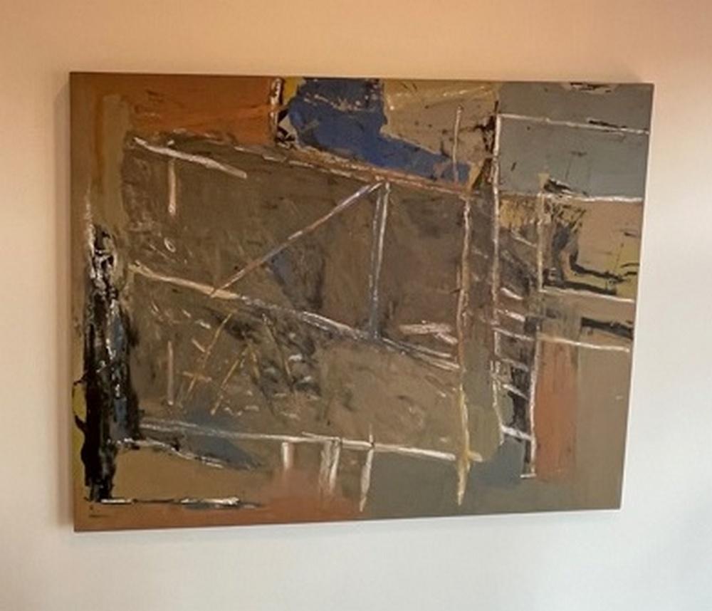 North American Allie McGhee Modern Abstract Mixed Media Painting 