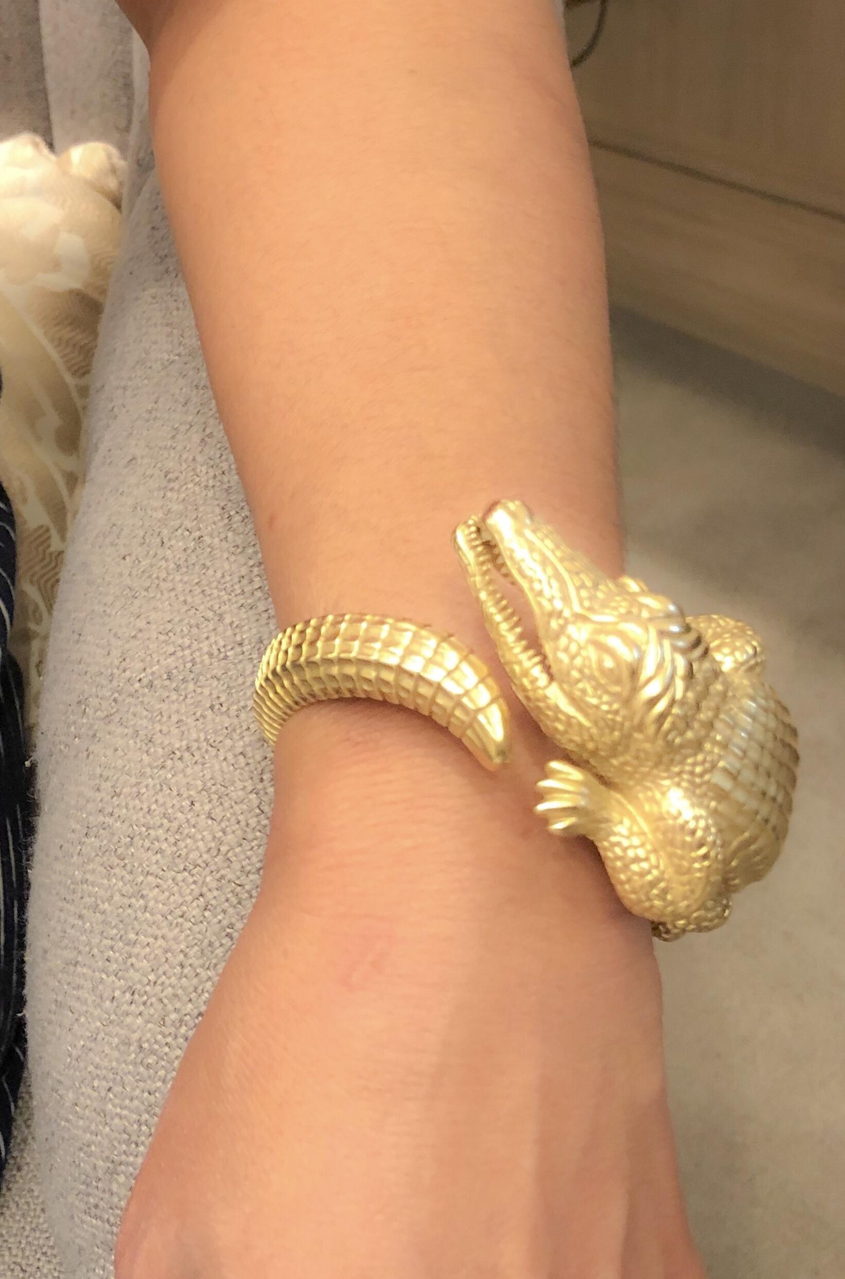 Alligator Bangle Bracelet by Barry Kieselstein-Cord In Excellent Condition In New York, NY