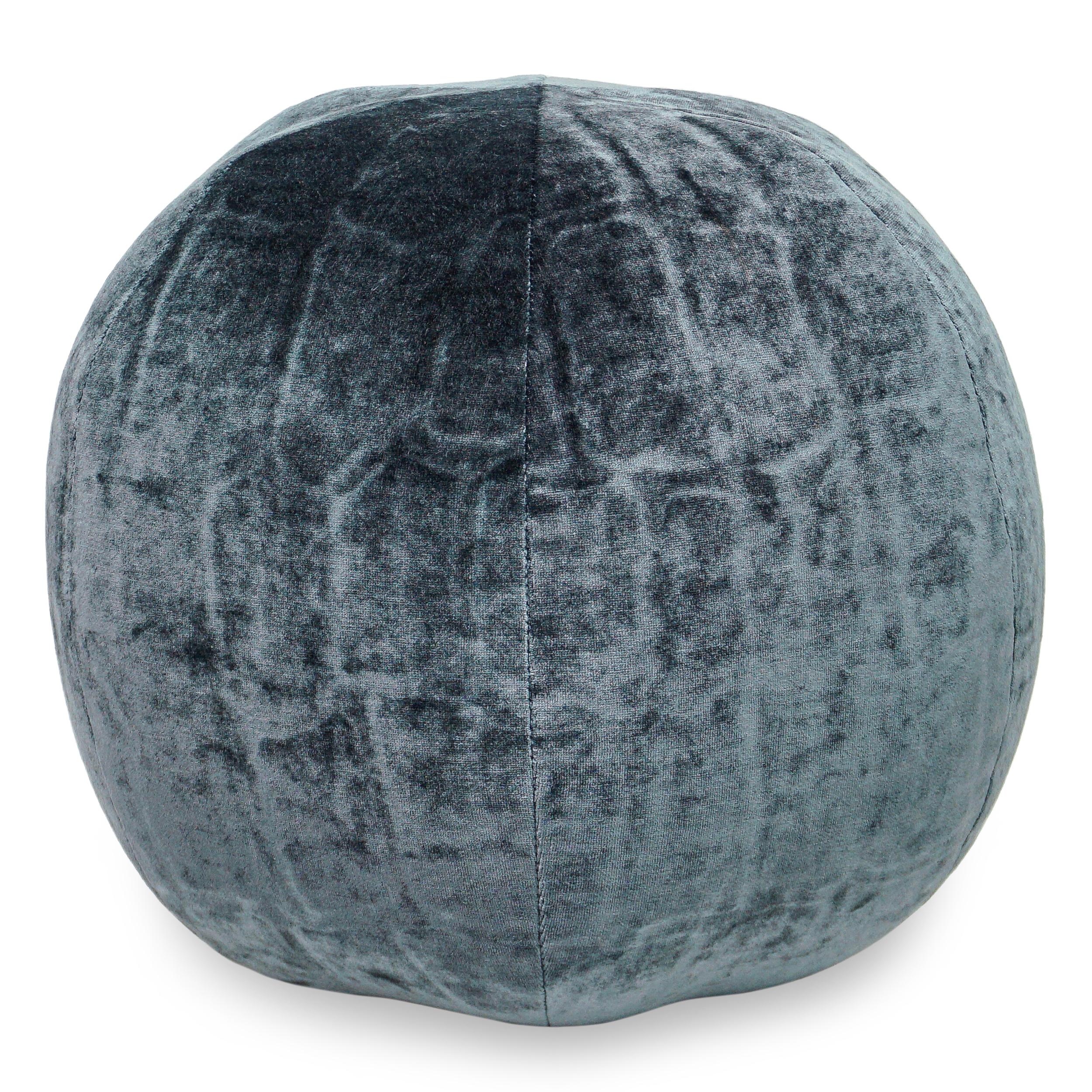 American Alligator Embossed Grey Blue Velvet Ball Pillow For Sale