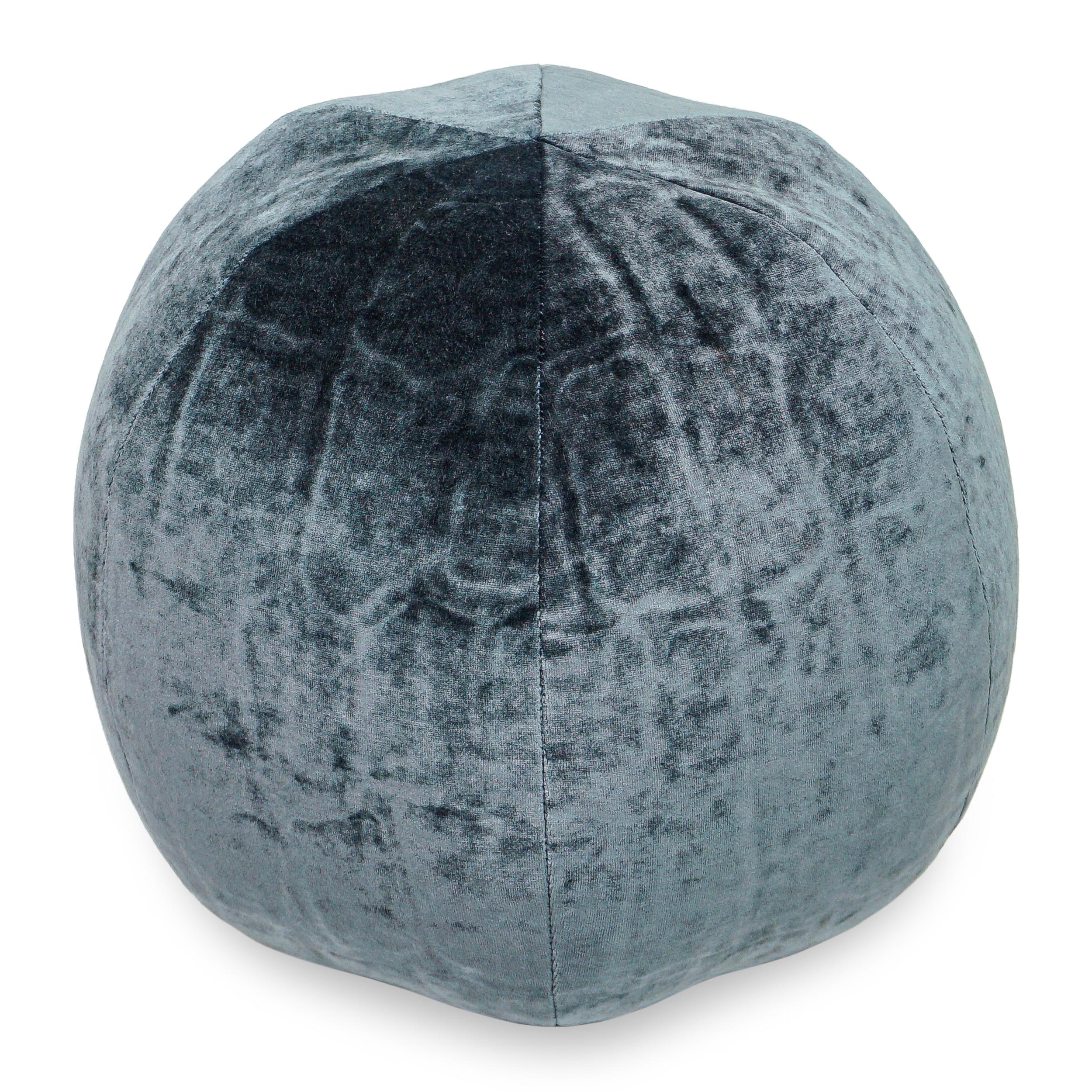 Alligator Embossed Grey Blue Velvet Ball Pillow In New Condition For Sale In Greenwich, CT
