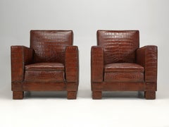 Alligator French Club Chairs Inspired Designers Jean-Michel Frank Jacques Adnet