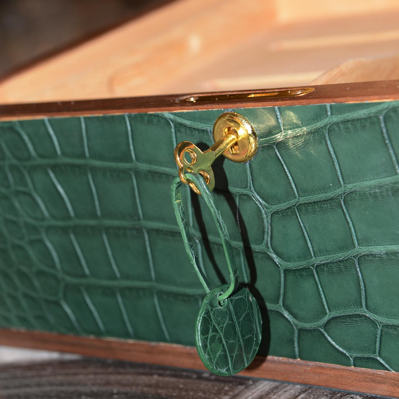 Alligator Green Cigar Box For Sale 3