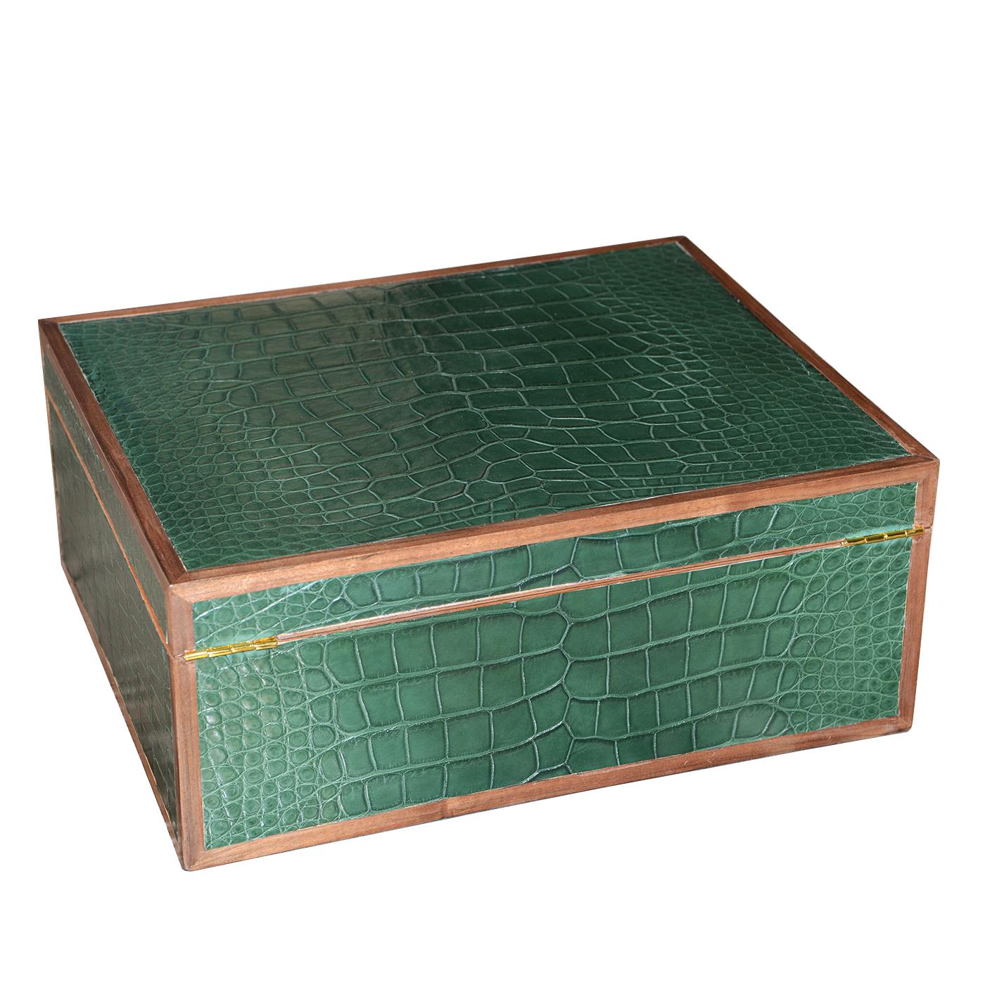 Alligator Green Cigar Box In New Condition For Sale In Paris, FR