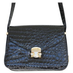 Alligator Leather Gold Shoulder Crossbody Handbag-circa 1980s-Gucci ...