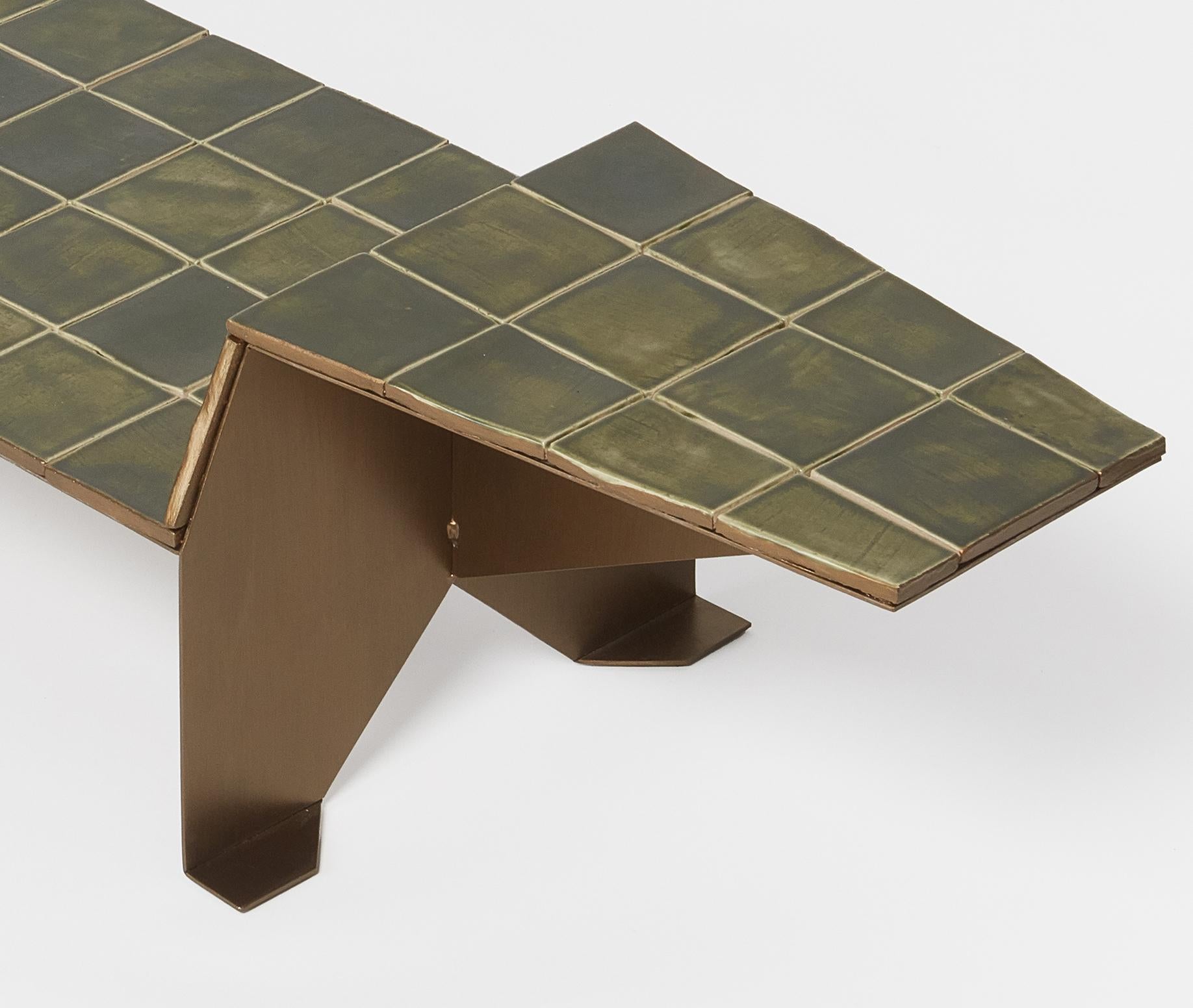 Spanish Alligator x Bussoga. Modern outdoor furniture in steel and artisan ceramic tiles For Sale