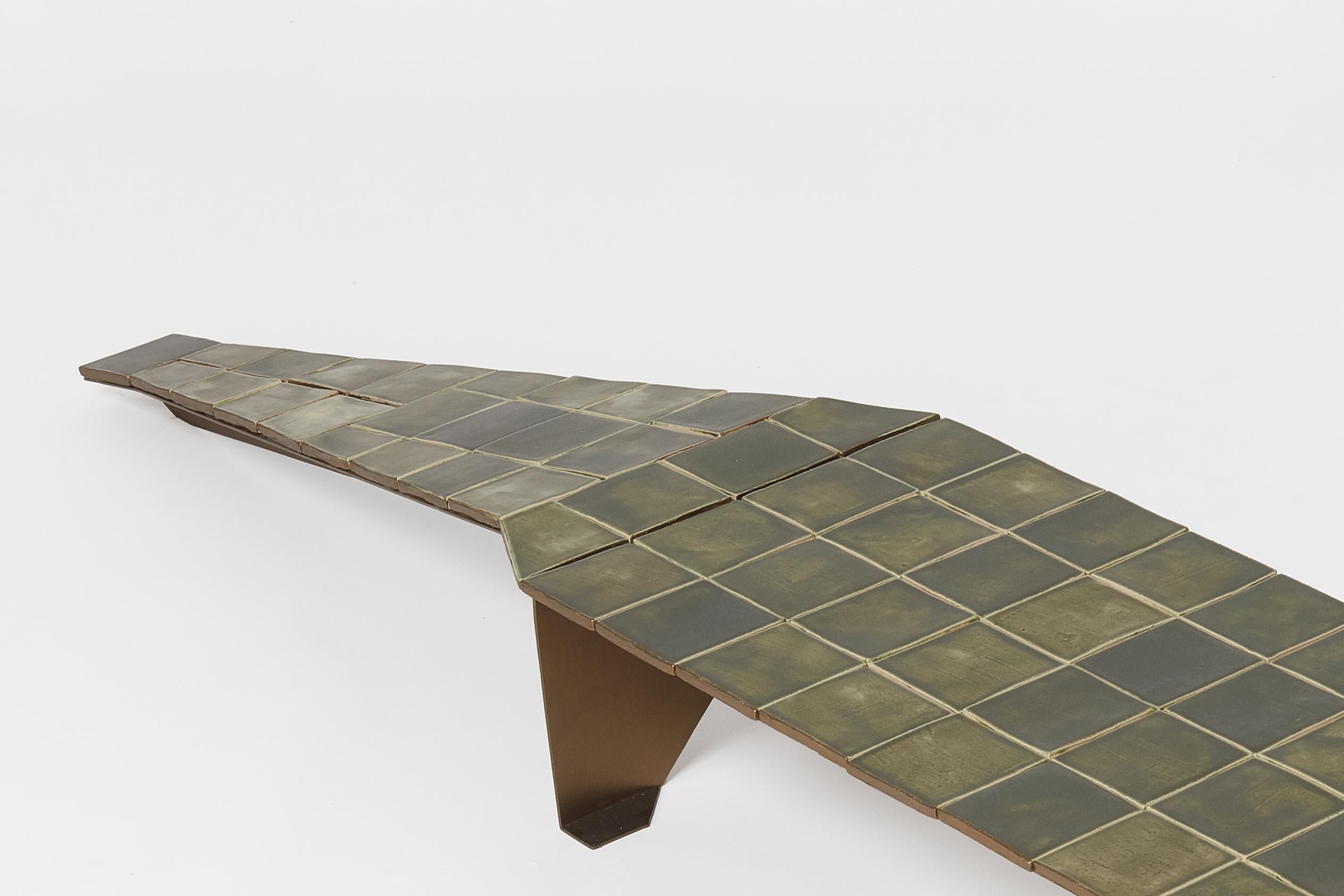 Alligator x Bussoga. Modern outdoor furniture in steel and artisan ceramic tiles For Sale 2