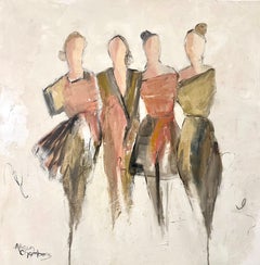 Belle Femmes by Allison Chambers, Óleo sobre lienzo Pintura Cuatro mujeres