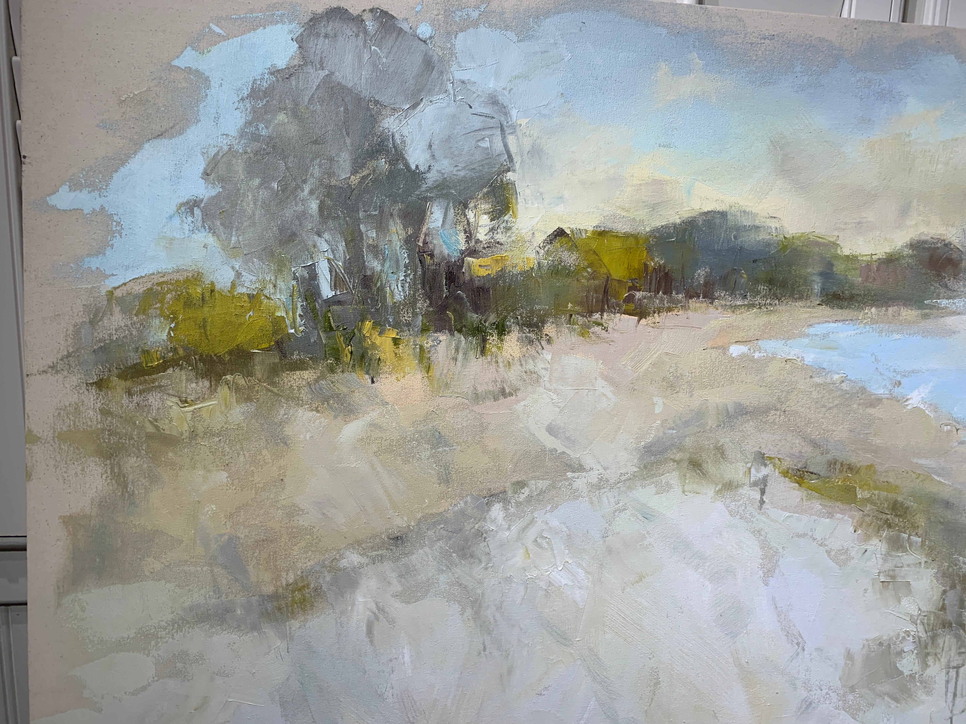 Coastal Vibes by Allison Chambers, Oil on Canvas Impressionist Beach Painting 2