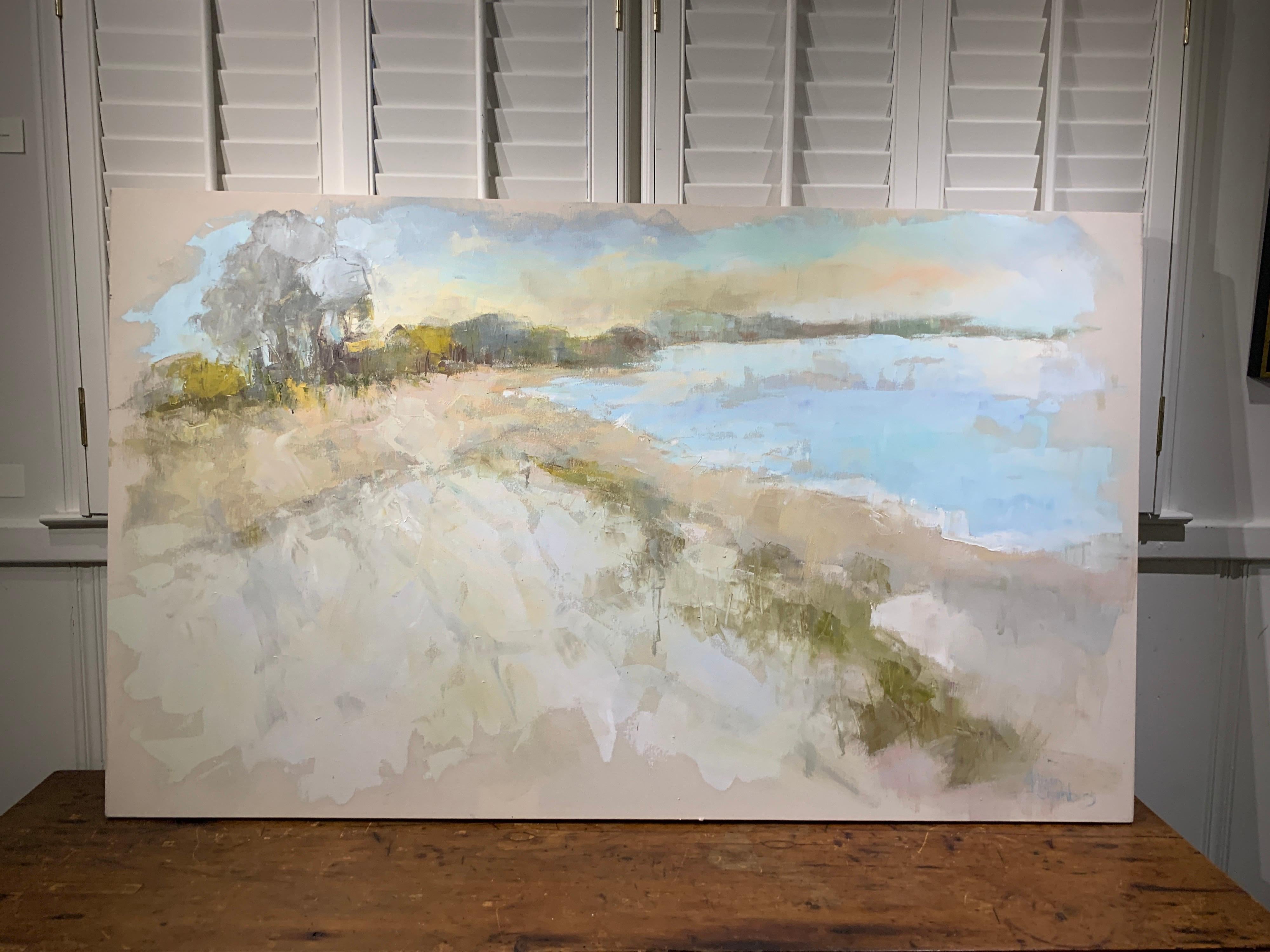 Coastal Vibes by Allison Chambers, Oil on Canvas Impressionist Beach Painting 5