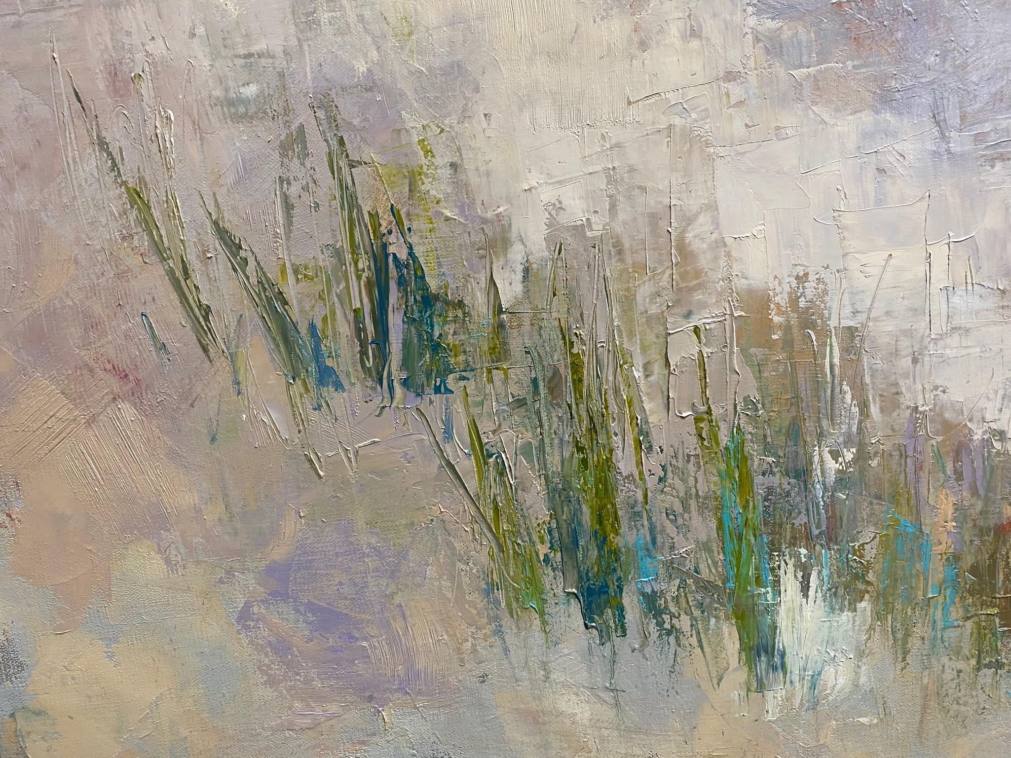 Coastal Walk, original 40x30 abstract expressionist marine landscape - Abstract Expressionist Painting by Allison Chambers