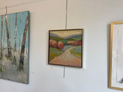 „Coming Around by Allison Chambers“, quadratisches impressionistisches Landschaftsgemälde, Impressionismus