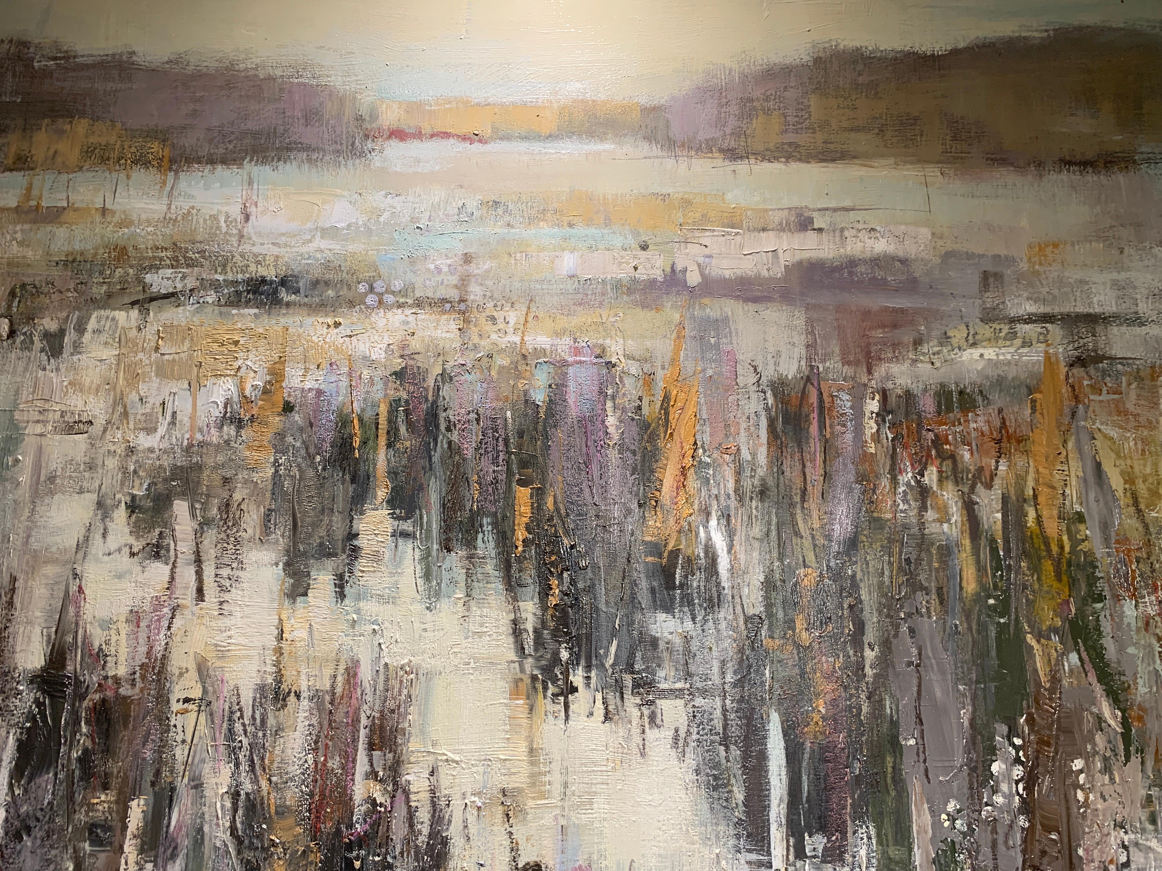 Confetti Marsh by Allison Chambers, Large Framed Impressionist Painting 4