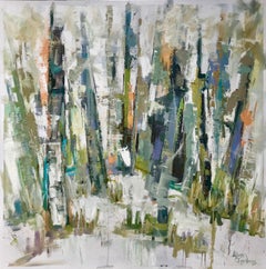 Dance of the Trees, Allison Chambers 2018 Framed Abstract Landscape Oil Painting