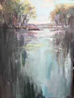 Far and Away by Allison Chambers, Large Vertical Impressionist Oil Painting