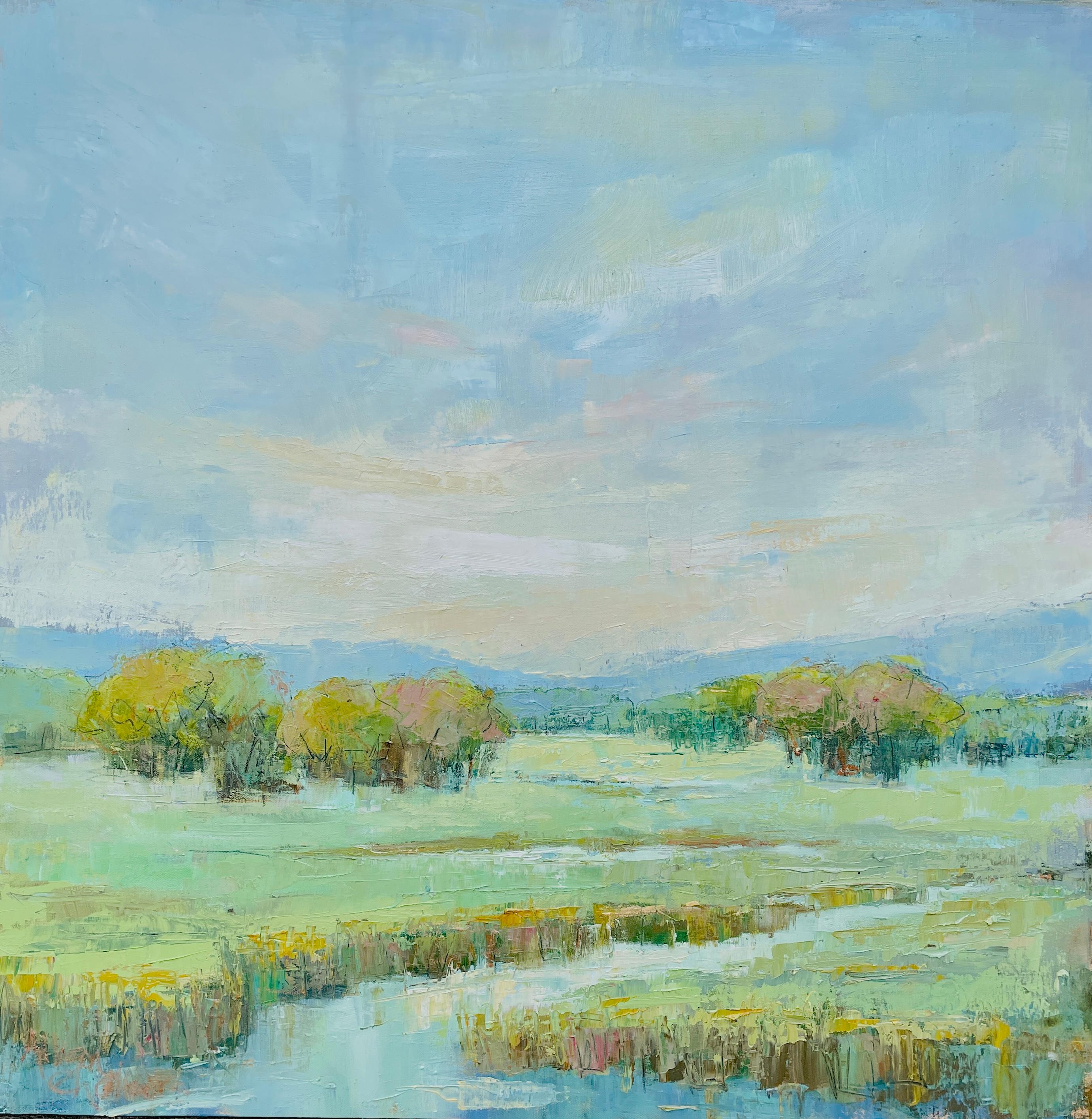 Follow Me In by Allison Chambers, Oil on Canvas Square Landscape