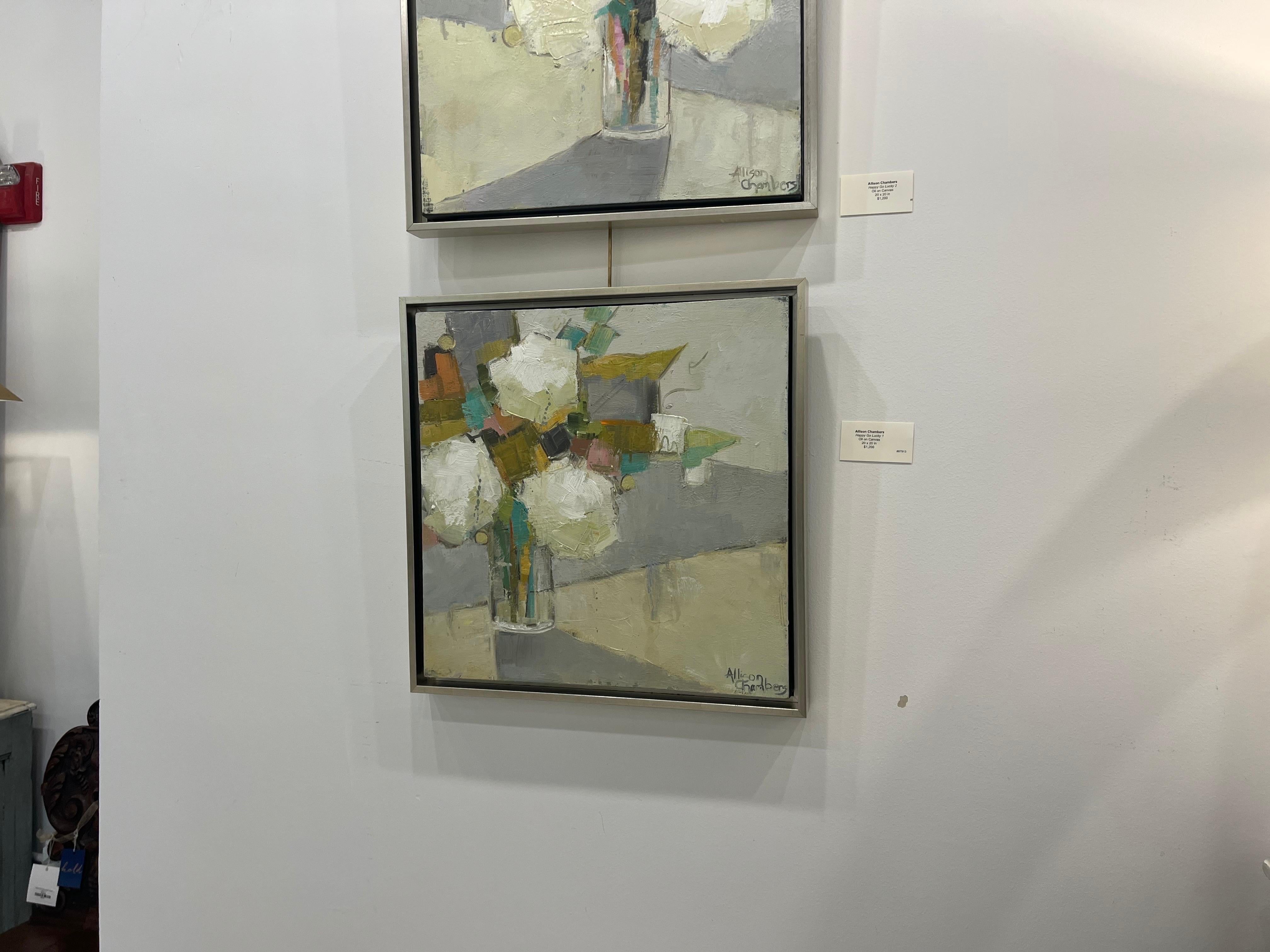 Happy Go Lucky 1 d'Allison Chambers, peinture florale impressionniste encadrée 1