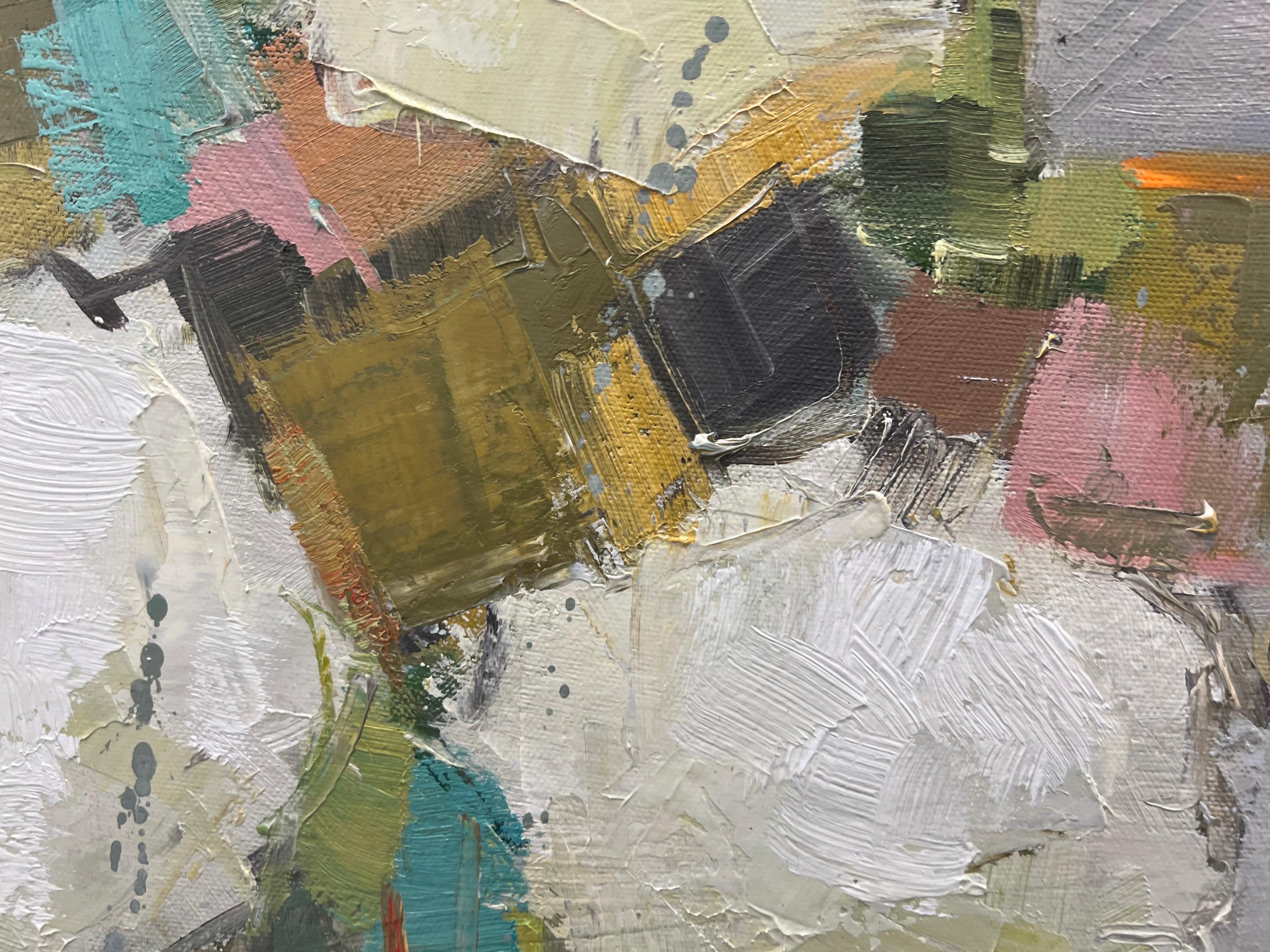 Happy Go Lucky 1 d'Allison Chambers, peinture florale impressionniste encadrée 4