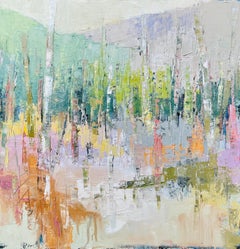 Inspiration II by Allison Chambers, Canvas square Abstract Landscape Painting