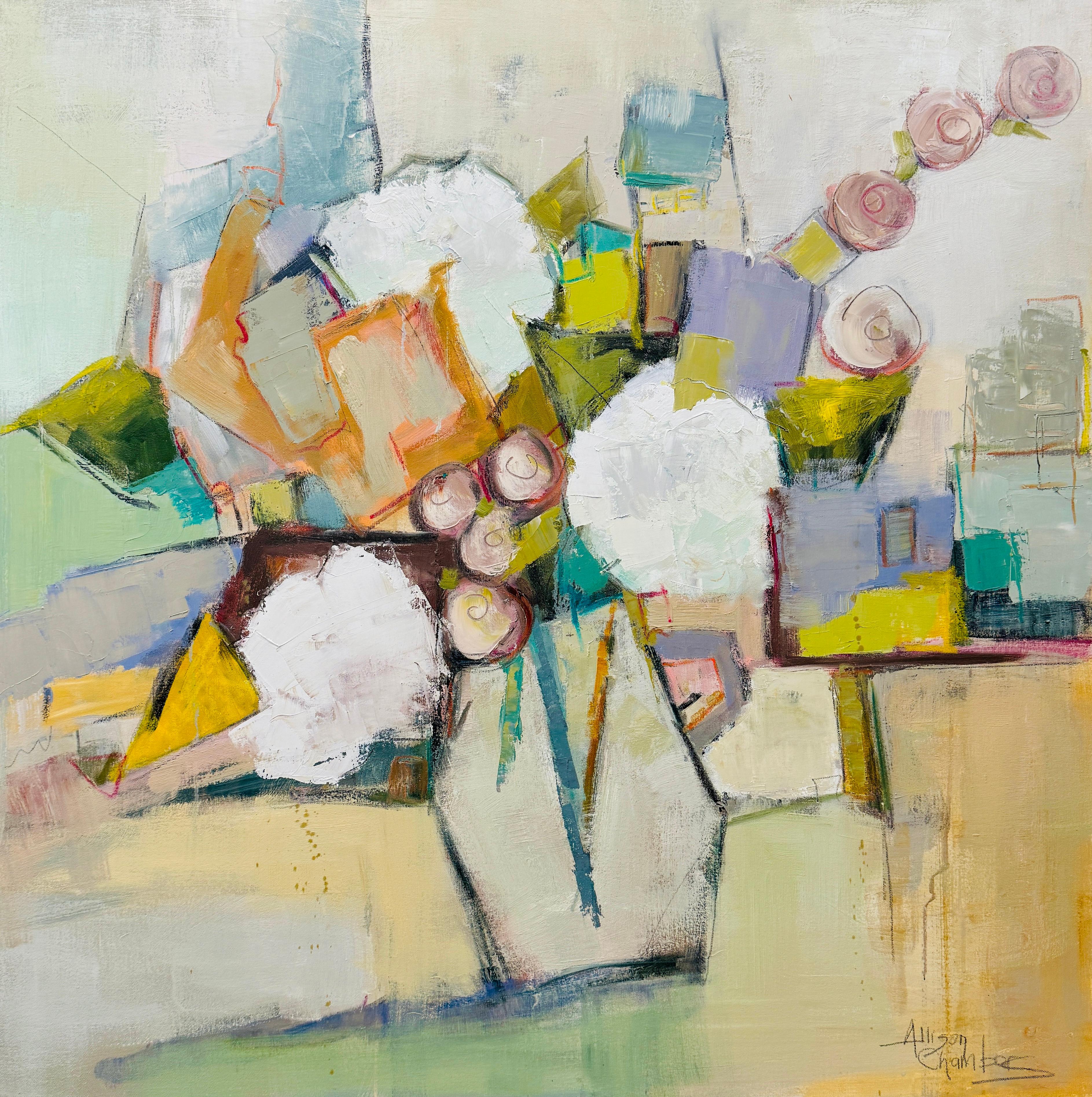 Just Have Fun by Allison Chambers, Oil on Canvas Square Floral