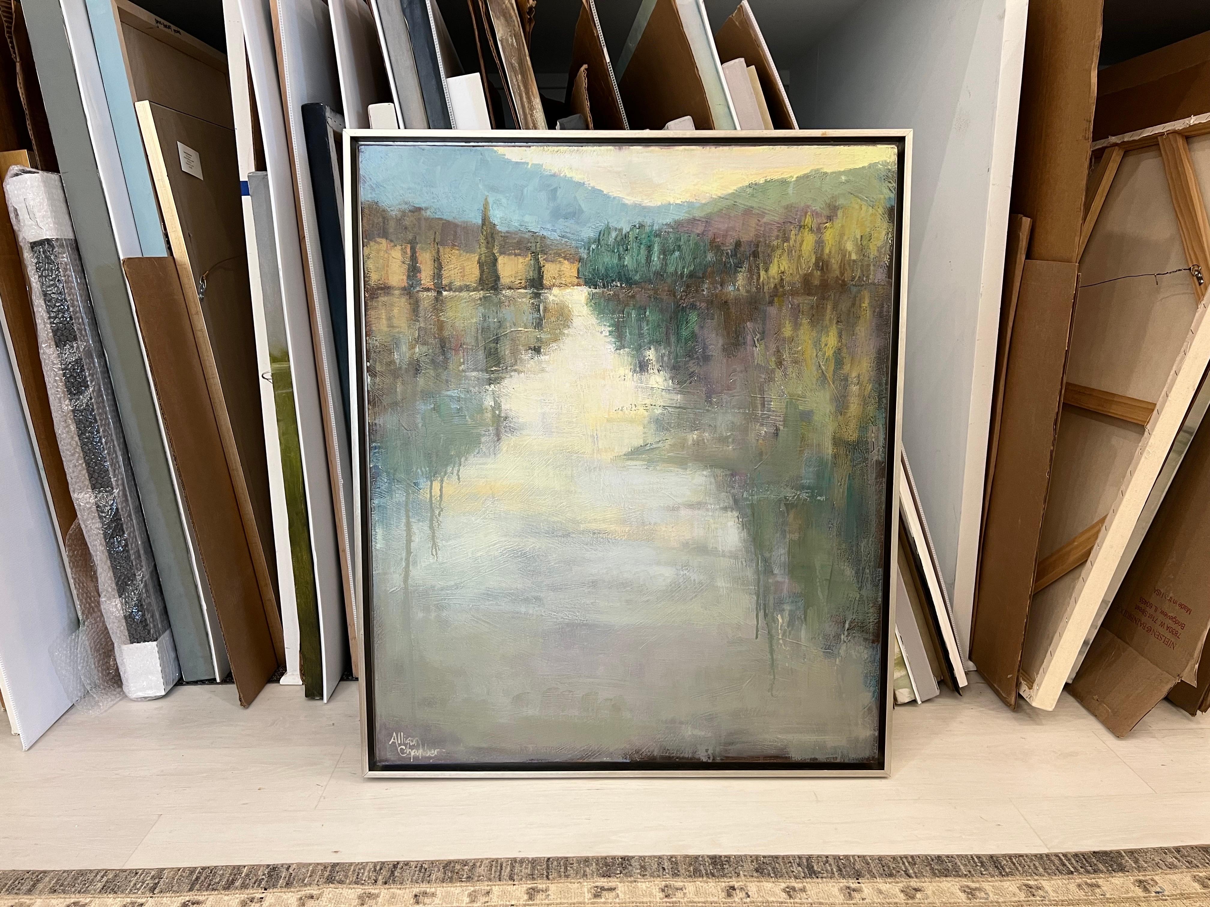 Juxtaposition by Allison Chambers, Framed Canvas Vertical Landscape Painting 1