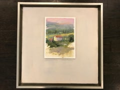 Lacoste Study by Allison Chambers, Framed Mixed Media on Paper Landscape