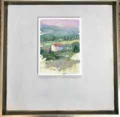 Lacoste Study by Allison Chambers, Framed Mixed Media on Paper Landscape