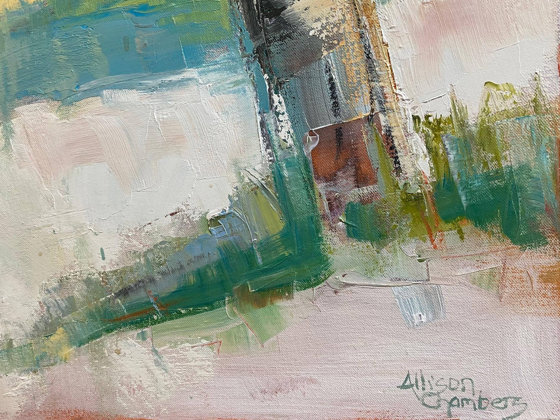 Life is blessed with magic and then more magic!  In this multi-faceted abstract expressionist landscape, painted with many nuances of color, and the extensive use of impasto layering to add emphasis, North Carolina artist Allison Chambers explores