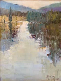 Mystic Lake Study by Allison Chambers, Framed Impressionist Painting