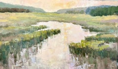 Pantano místico de Allison Chambers, Gran pintura al óleo de paisaje vertical