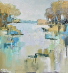 On Golden Pond by Allison Chambers, Framed Impressionist Painting