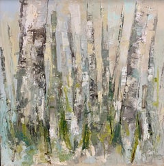 Silent Woods by Allison Chambers, Framed Oil on Canvas Landscape Painting