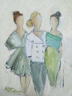Small Girls Night by Allison Chambers, Vertical Oil Figurative Painting